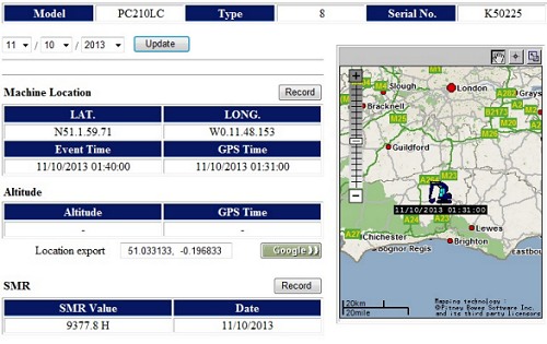 Komtrax-Machine-Location-Report