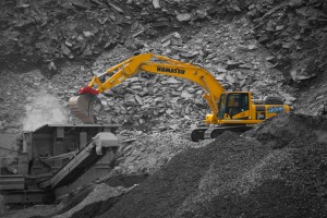 Hybrid power Hawk Komatsu excavator