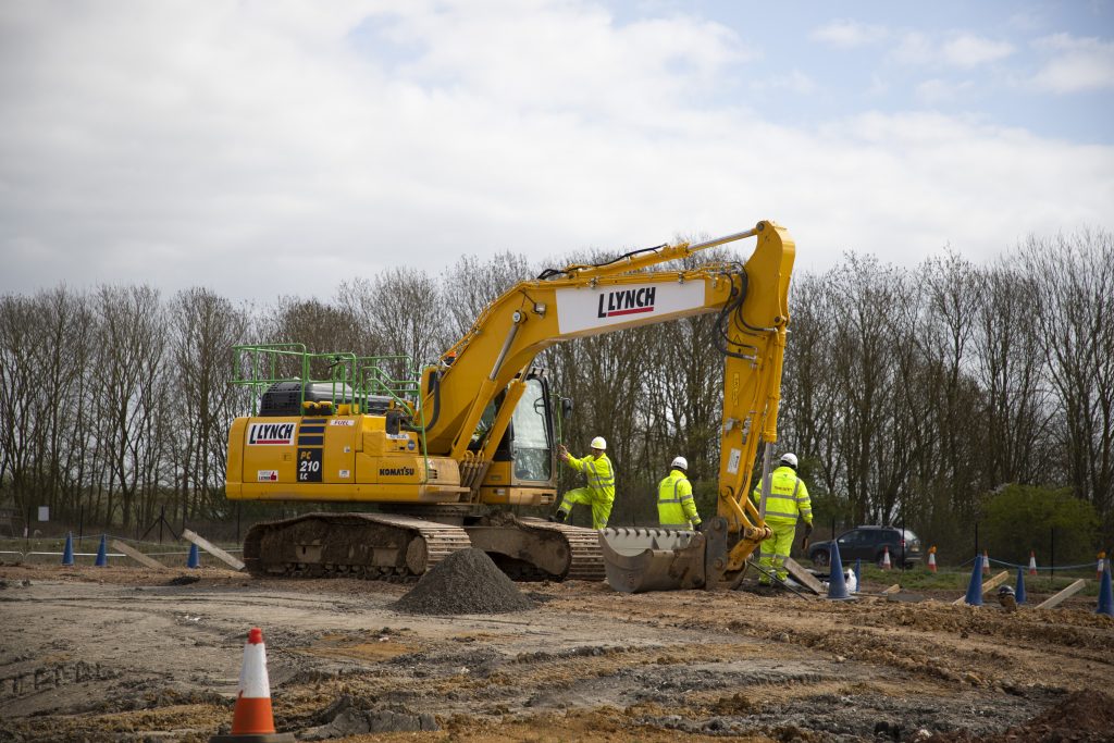 Lynch plant hire excavator A14 Komatsu digger