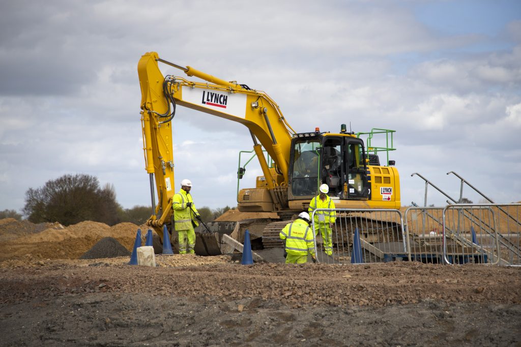 Lynch plant hire excavator A14 Komatsu digger