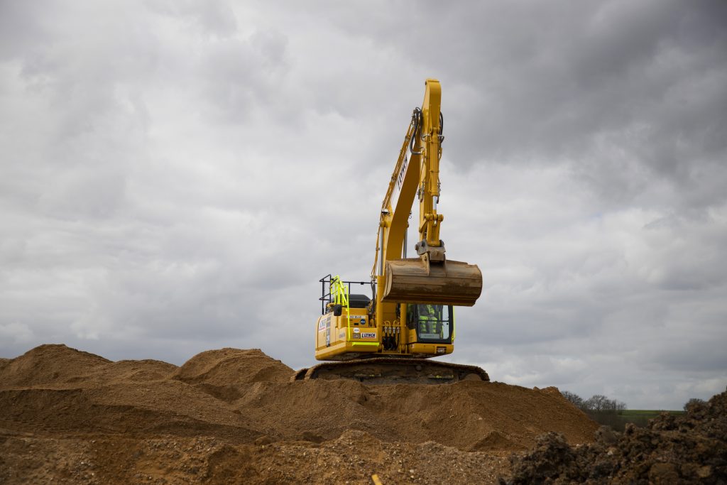 Lynch plant hire excavator A14 Komatsu digger