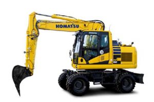 PW160-11 wheeled excavator komatsu marubeni construction rubber duck digger