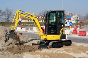 Komatsu mini excavator PC26MR-3 PC26 Plantworx Royal Cornwall Show